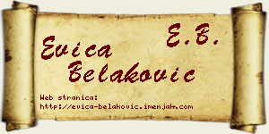 Evica Belaković vizit kartica
